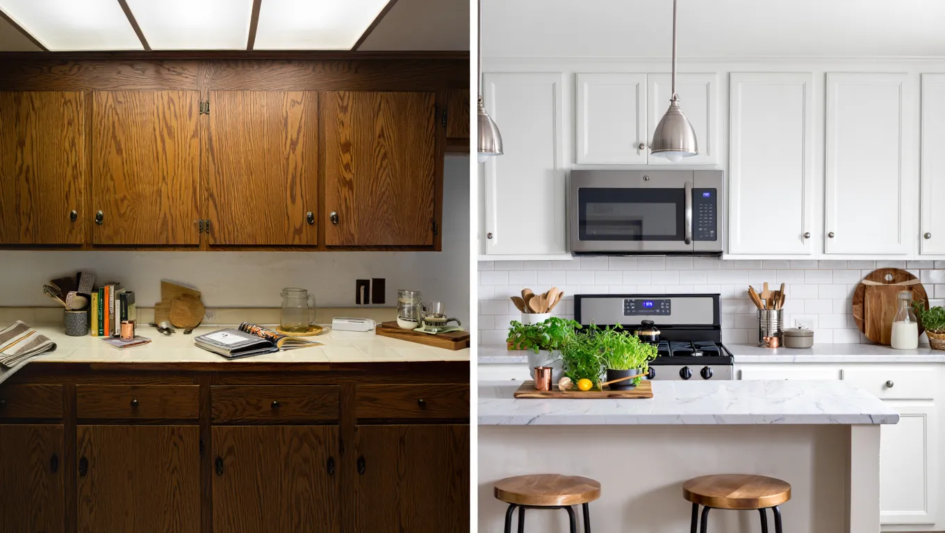 Kitchen area with improved layout and styling